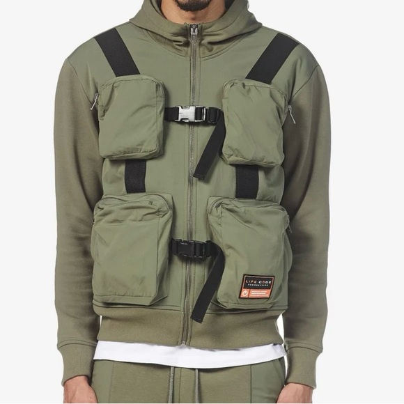Life Code Progressive Olive Hoodie Jacket Size L - Picture 2 of 8